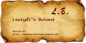 Lestyán Botond névjegykártya